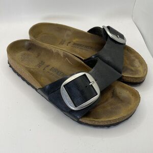 Birkenstock Madrid Big Buckle Licorice Black Birkoflor Sz 38 W7 Narrow